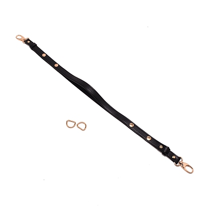 Correa de bolso de cadena de cuero pu, con fornituras de aleación y anillo en D de hierro, accesorios de reemplazo de bolsa