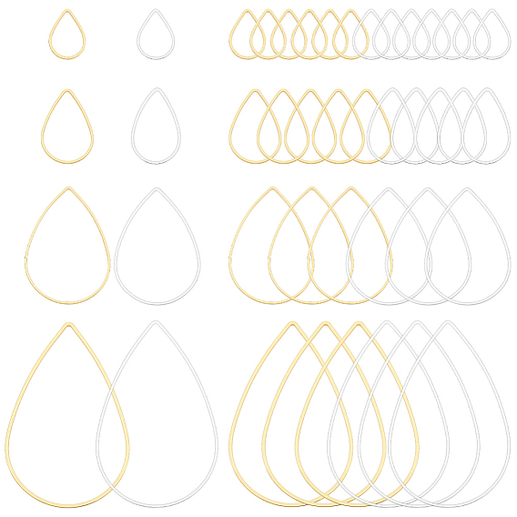 160шт. 8 стили латунные соединительные кольца, слеза