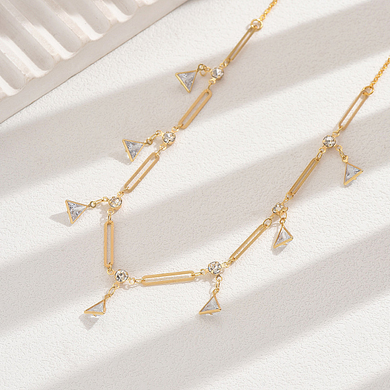 Уникальные латунные ожерелья-подвески с треугольными кисточками для женщин