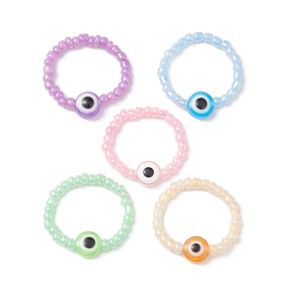 Смоляные кольца на палец от сглаза, кольцо из стеклянных бусин для женщин