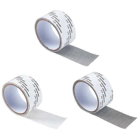 3 rollo 3 pegatinas de poliuretano (PU) de color para reparación de mosquiteros, cinta de malla impermeable autoadhesiva