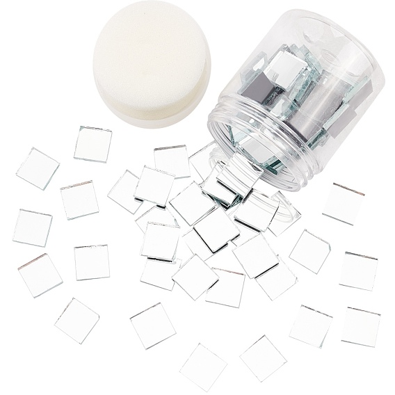 Зеркальная стеклянная мозаика, для украшения дома поделки изготовление ювелирных изделий, квадратный