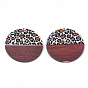 Printed Resin & Wood Pendants, Flat Round