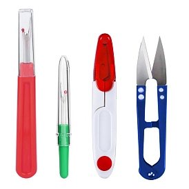 Kits de herramientas de costura de bricolaje, incluyendo descosedores, tijeras