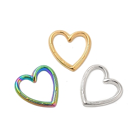 304 Stainless Steel Linking Ring, Textured, Heart