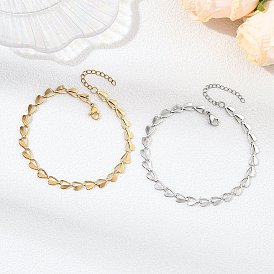 2 шт. 2 цвета: День святого Валентина 304 браслеты на лодыжку из нержавеющей стали в форме сердца для женщин