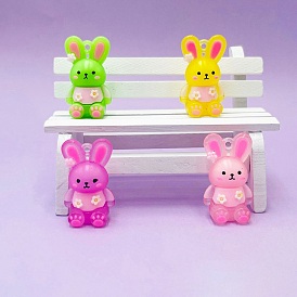 PVC Plastic Pendants, Rabbit Charms