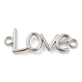 Alloy Word Love Connector Charms, Cadmium Free & Lead Free