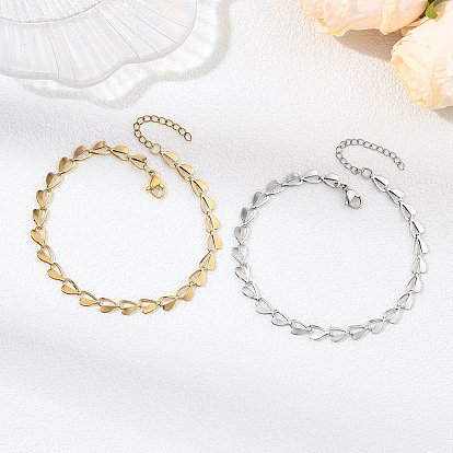 2 шт. 2 цвета: День святого Валентина 304 браслеты на лодыжку из нержавеющей стали в форме сердца для женщин