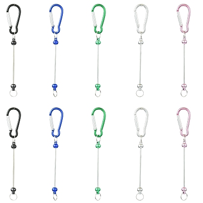 10шт 5 цвета алюминиевые карабины для восхождения, железные застежки для ключей с бусинами