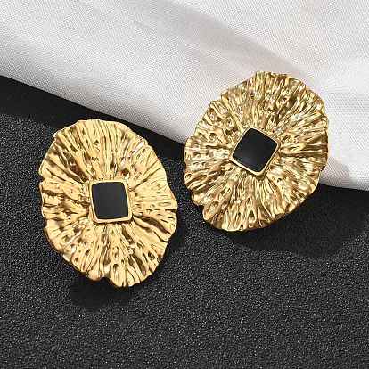 304 женские серьги-гвоздики из нержавеющей стали, форма листа лотоса