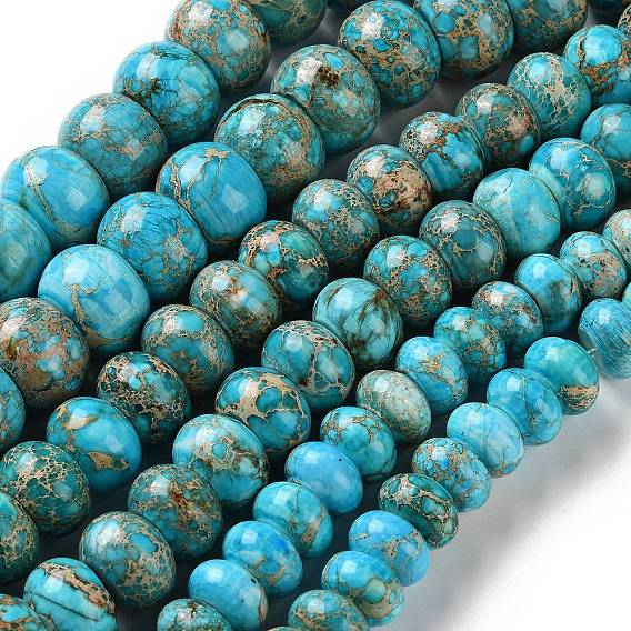 Натуральные имперские нитки из бисера яшмы, окрашенные, рондель