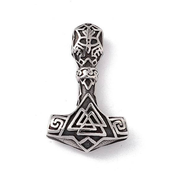304 Handpolieranhänger aus Edelstahl, Thor's hammer