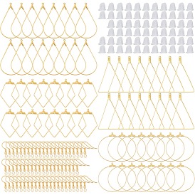 DIY Ohrhänger, mit Stahl- und Messingdrahtanhängern, Ohrhaken aus Messing und Ohrmuttern aus Kunststoff