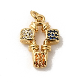 Rack Plating Brass Micro Pave Cubic Zirconia Pendants, with Jump Ring, Long-Lasting Plated, Lead Free & Cadmium Free, Cross