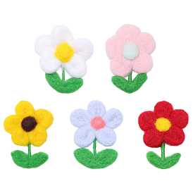 5шт. 5цвета, украшение ручной работы из шерстяного фетра, резинка для волос для детей своими руками, аксессуары, цветок