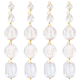 20шт 5 стиль натуральный жемчуг подвески, с латунной фурнитурой , разнообразные