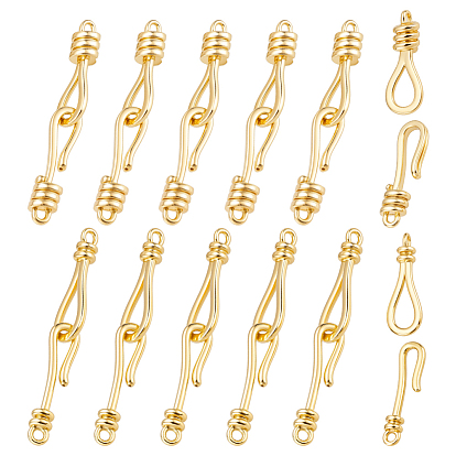 12 шт. 2 стили латунные застежки с крючками и S-образными крючками