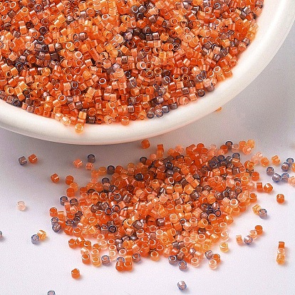 Бусины miyuki delica, цилиндр, японский бисер, 11/0, светящаяся смесь