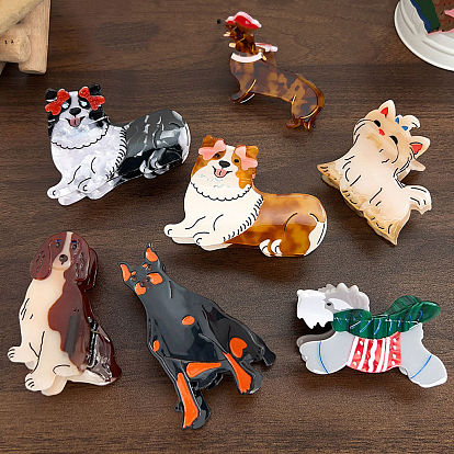 Заколки для волос в форме когтей из ацетата целлюлозы, аксессуары для волос для женщин и девочек, собака