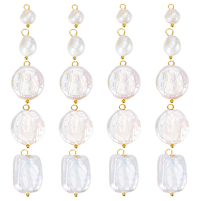 20шт 5 стиль натуральный жемчуг подвески, с латунной фурнитурой , разнообразные