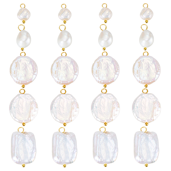 20шт 5 стиль натуральный жемчуг подвески, с латунной фурнитурой , разнообразные