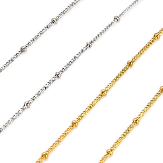 304 спутниковые цепи из нержавеющей стали с ромбовидными бусинами, пайки, с катушкой