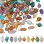 100 шт 10 стили природных смешанных драгоценных камней подвески, подвески-самородки с латунными петлями, золотые, смешанные окрашенные и неокрашенные