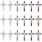 30 шт 6 цвета сплава эмалевые подвески, крест с распятием крест-подвеска, платина