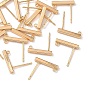 SHEGRACE Brass Stud Earring Findings, with Loop, Cadmium Free & Lead Free & Nickel Free, Long-Lasting Plated
