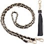 Purse Making Kits, Including Bag Strap Chains, Iron Curb Link Chains with PU Leather, Imitation Leather Long Tassel