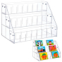 3-Tier Desktop Transparent Plastic Riser Bookends, Rectangle