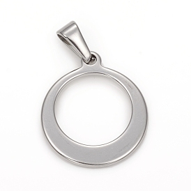 304 Stainless Steel Pendants, Round Ring