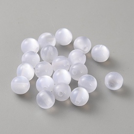 Perlas de resina transparentes, ojo imitación gato, rondo