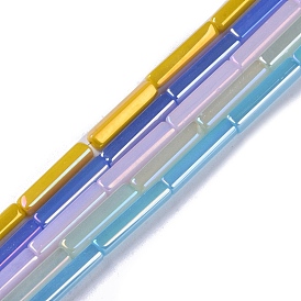 Perles en verre electroplate, de couleur plaquée ab , rectangle
