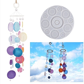 DIY Round Pendant & Link Silicone Molds, Resin Casting Molds, for UV Resin, Epoxy Resin Wind Chime Craft Making