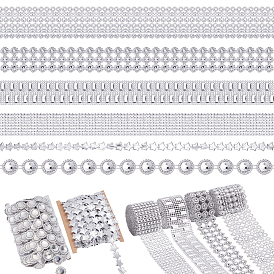 Рулон сетчатой обертки из смоляных стразов, горный хрусталь хрустальная лента, рулон пластиковой сетки, звездная полиэстеровая кружевная лента