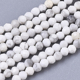 Природные Говлит бисер нитей, круглые, граненые