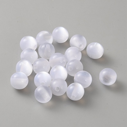 Perlas de resina transparentes, ojo imitación gato, rondo