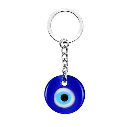 Blue Devil Eye Keychain Pendant Turkish Glass Jewelry