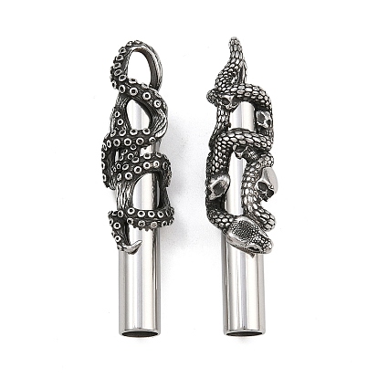 316 большие подвески из хирургической нержавеющей стали, свисток с драконом/змеей