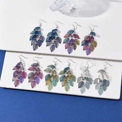 430 болтаться серьги из нержавеющей стали лист, с железными крюками серьги, платина