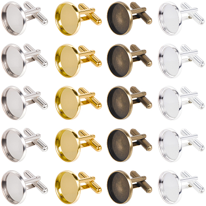 24 шт 4 цвета запонки из латуни, манжеты кнопку, с поддоном