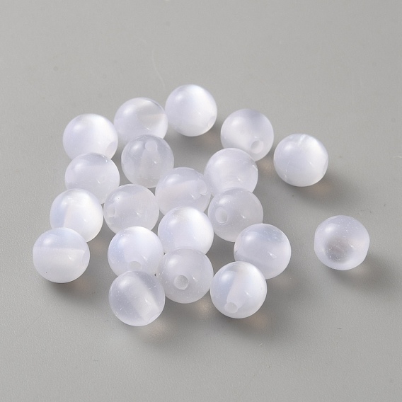 Transparent Resin Beads, Imitation Cat Eye, Round