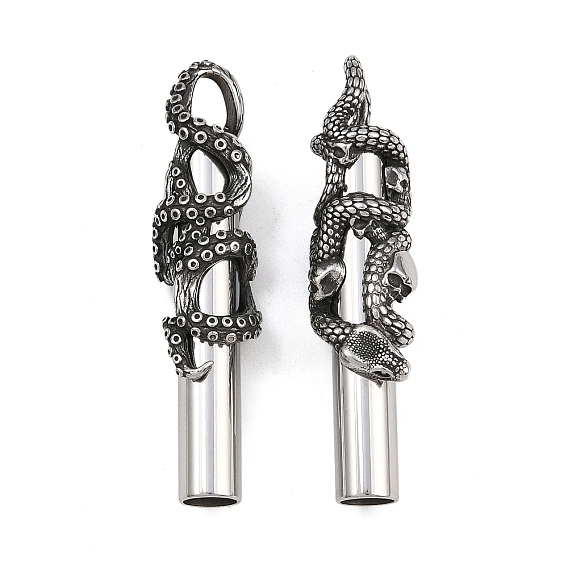 316 большие подвески из хирургической нержавеющей стали, свисток с драконом/змеей