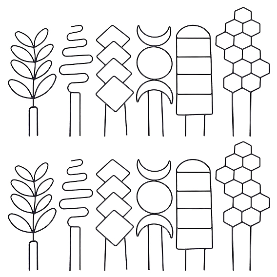 12Pcs 2 Styles Plastic Plant Climbing Trellis, Mixed Shape