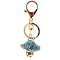 Rhinestone Mushroom Keychain, Golden Alloy Jewelry