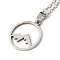 201 Stainless Steel Mountain Pendant Necklace with Cable Chains