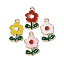 Подвески из эмали и сплава, цветочный шарм, золотой свет
