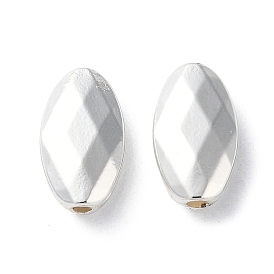 Alloy Beads, Long-Lasting Plated, Faceted, Oval